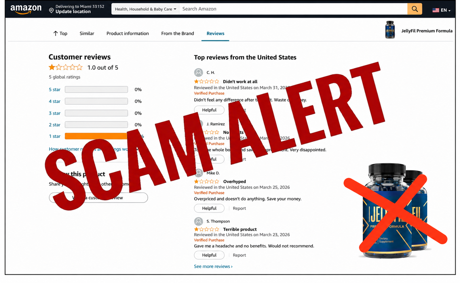 JellyFil marketplace complaints